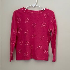 Old Navy Pink Heart Long Sleeve Tee
